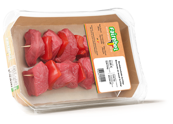 Rindfleischspieße mit roter Paprika